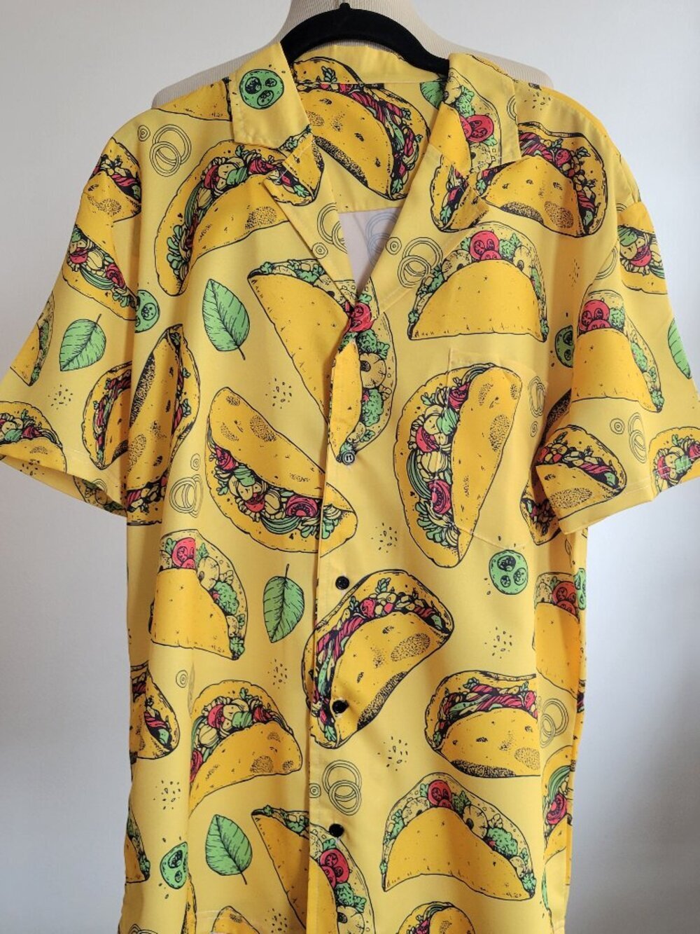Men’s Fun Guy Mexican Taco Food Printed Short Sleeve Shirt (Size: M)